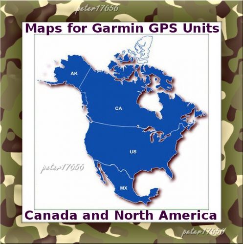 North America Canada and Border States Map for Garmin Devices on DVD